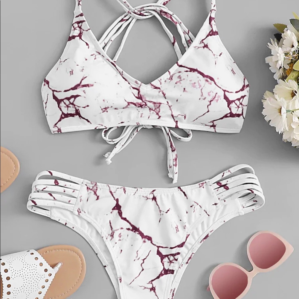 SHEIN marble design bikini new never worn
